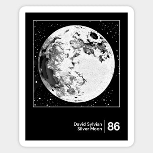 Silver Moon - Minimalist Graphic Artwork Design Magnet